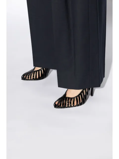 Le Silla Cage leather 100mm sling back pumps 3402C090BLPPKAB - 1