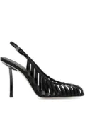 Le Silla Cage leather 100mm sling back pumps - Black