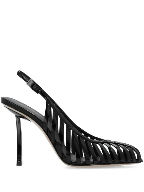 Le Silla Cage leather 100mm sling back pumps 3402C090BLPPKAB - 0