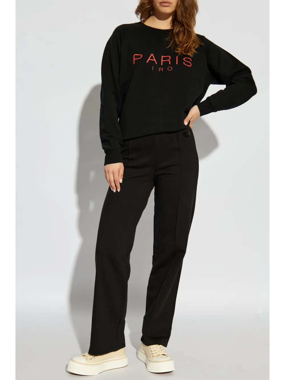 IRO logo-print cotton joggers - Zwart
