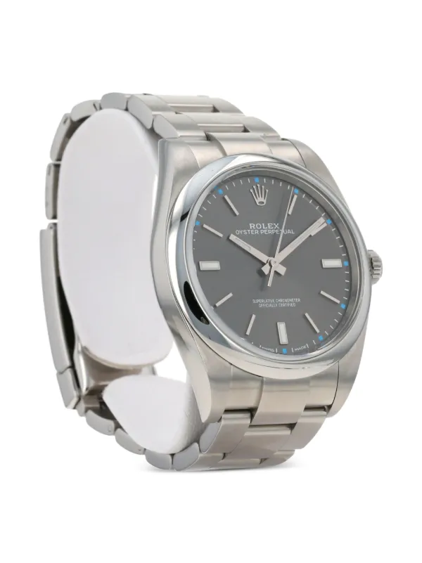 Rolex 2017 pre owned Oyster Perpetual 39mm men Sapphire Glass Steel One Size Grey