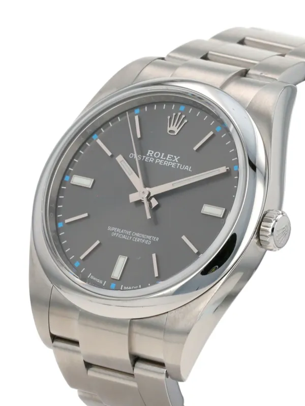 Rolex 2017 pre owned Oyster Perpetual 39mm Grey FARFETCH AU