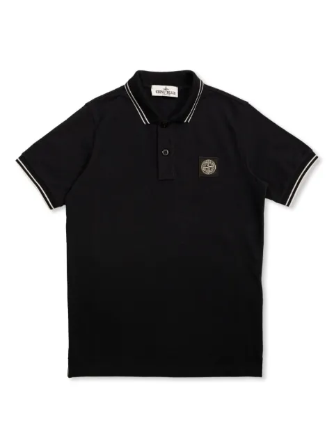 Stone Island Junior logo-patch polo shirt