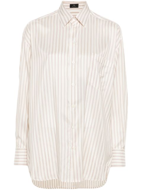 ETRO Pegaso-embroidered striped shirt Women