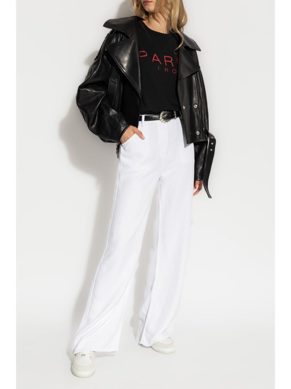 IRO Yuria leather biker jacket - Zwart