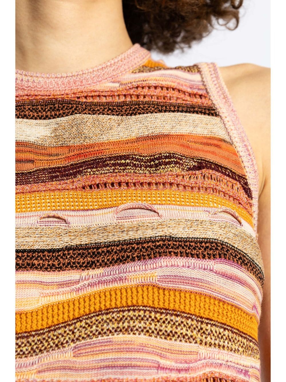 ULLA JOHNSON STRIPED COTTON KNITTED TOP 