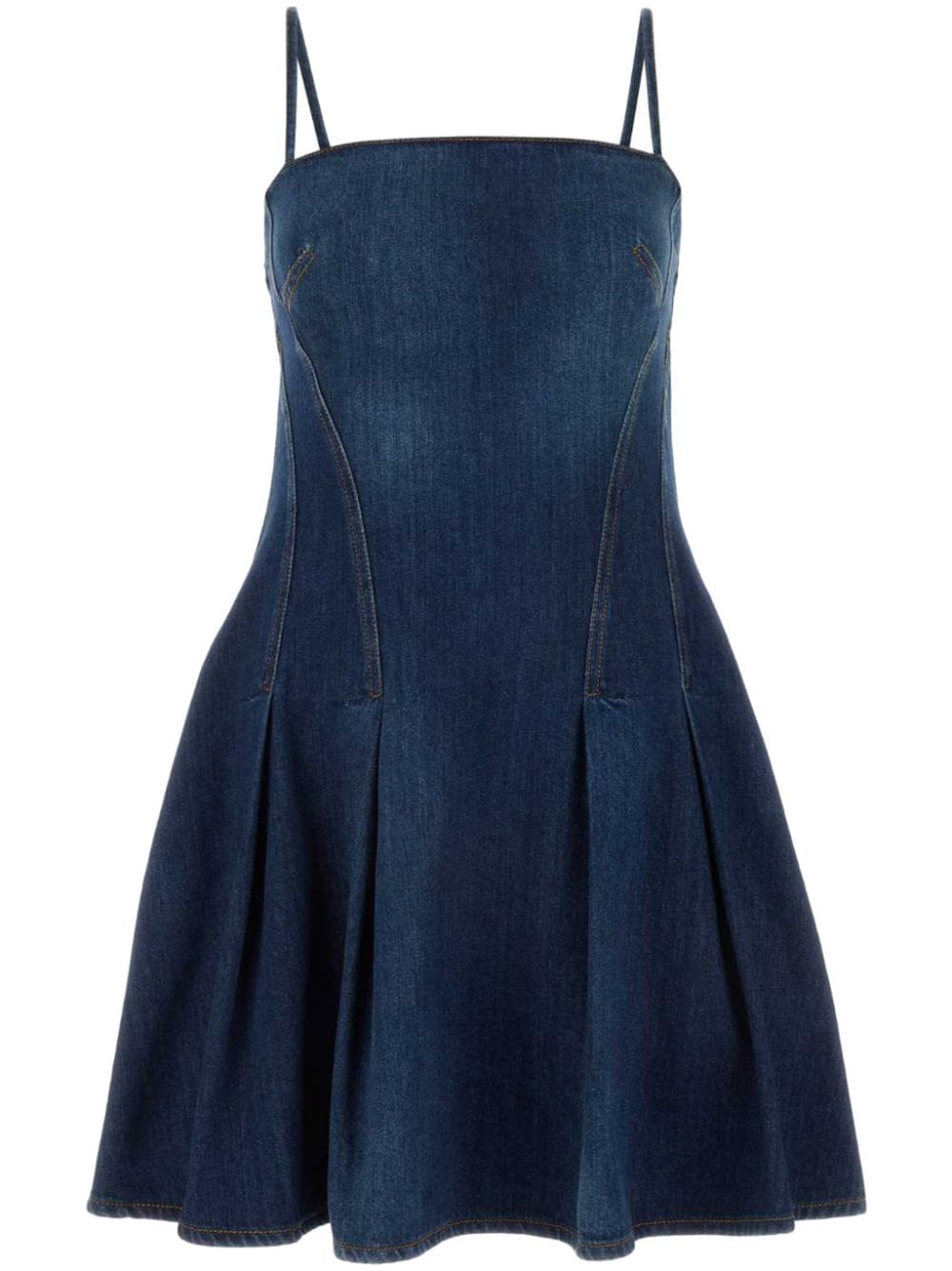 Alexander McQueen denim mini dress - Blu