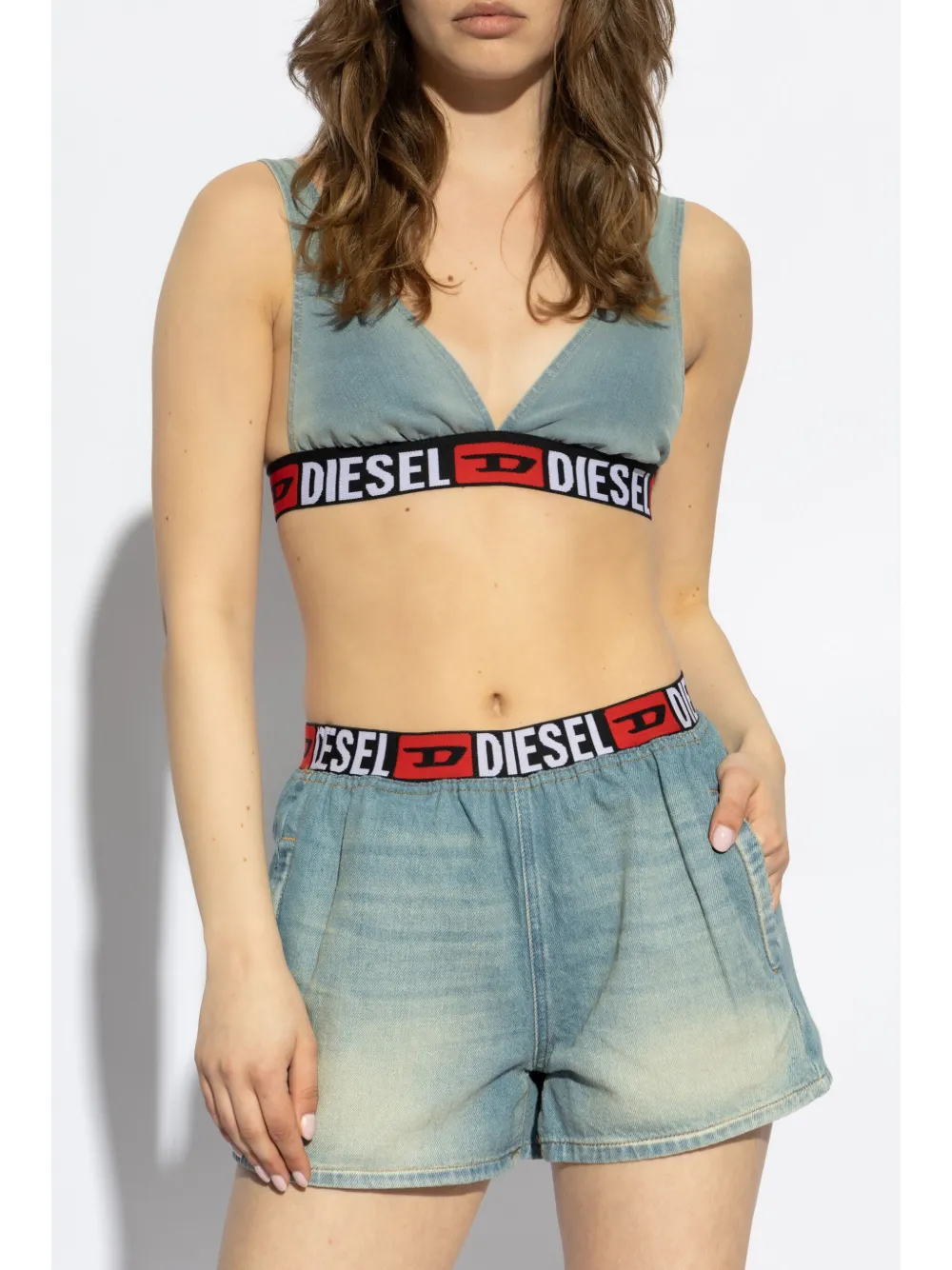Cheap Diesel De-Geny-S denim bra top Women