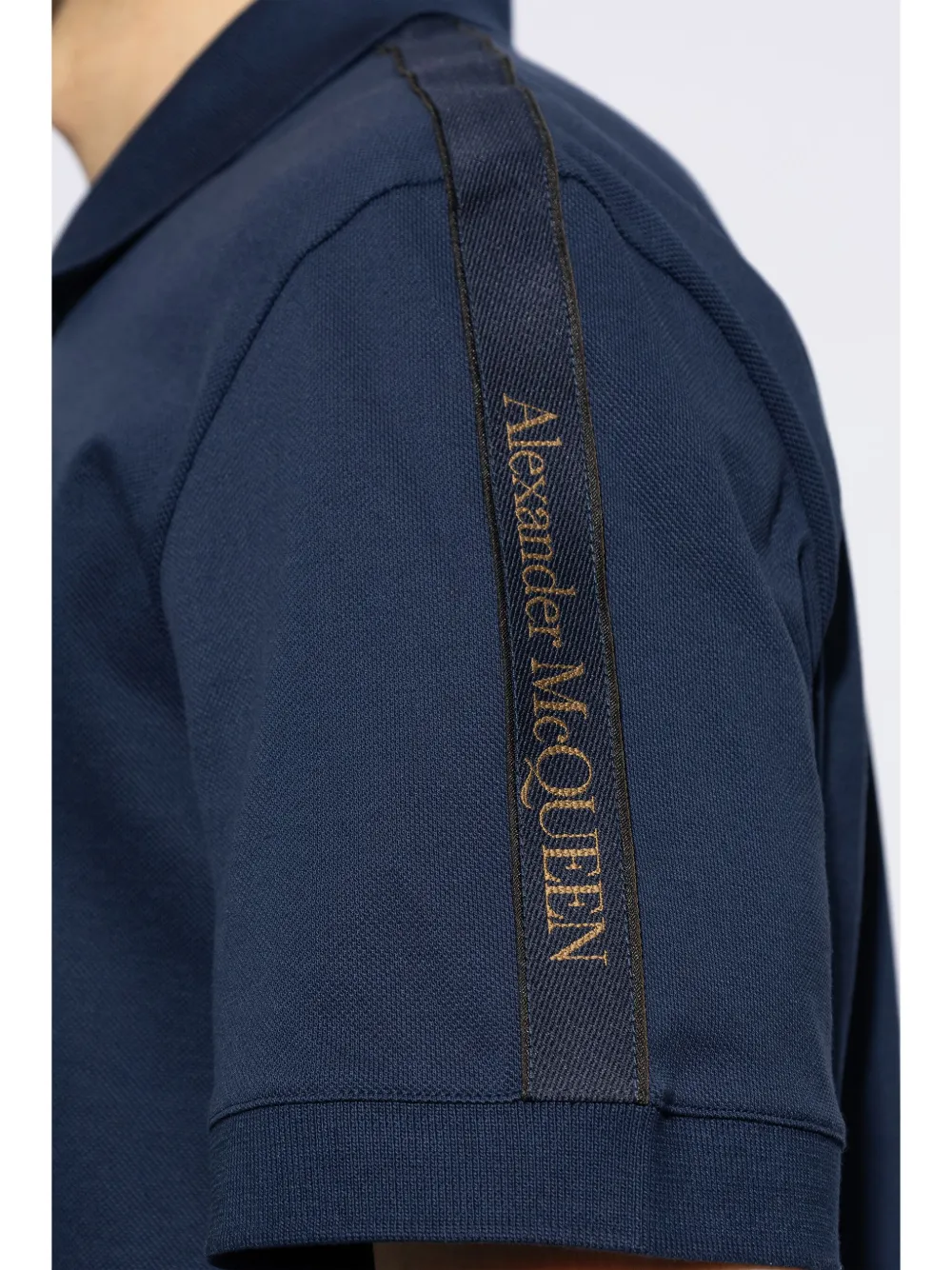 Alexander McQueen Poloshirt met logoband Blauw