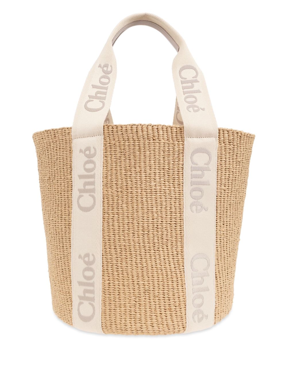 Chloé Large Woody Basket In Grey