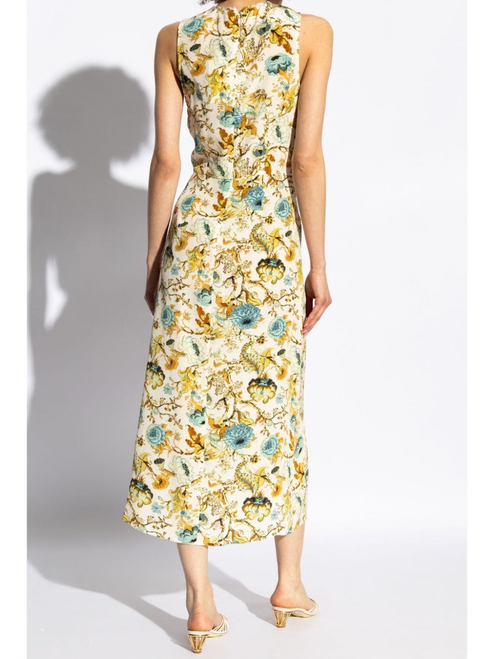 Shop Ulla Johnson Lorna Floral-print Silk Dress In Yellow