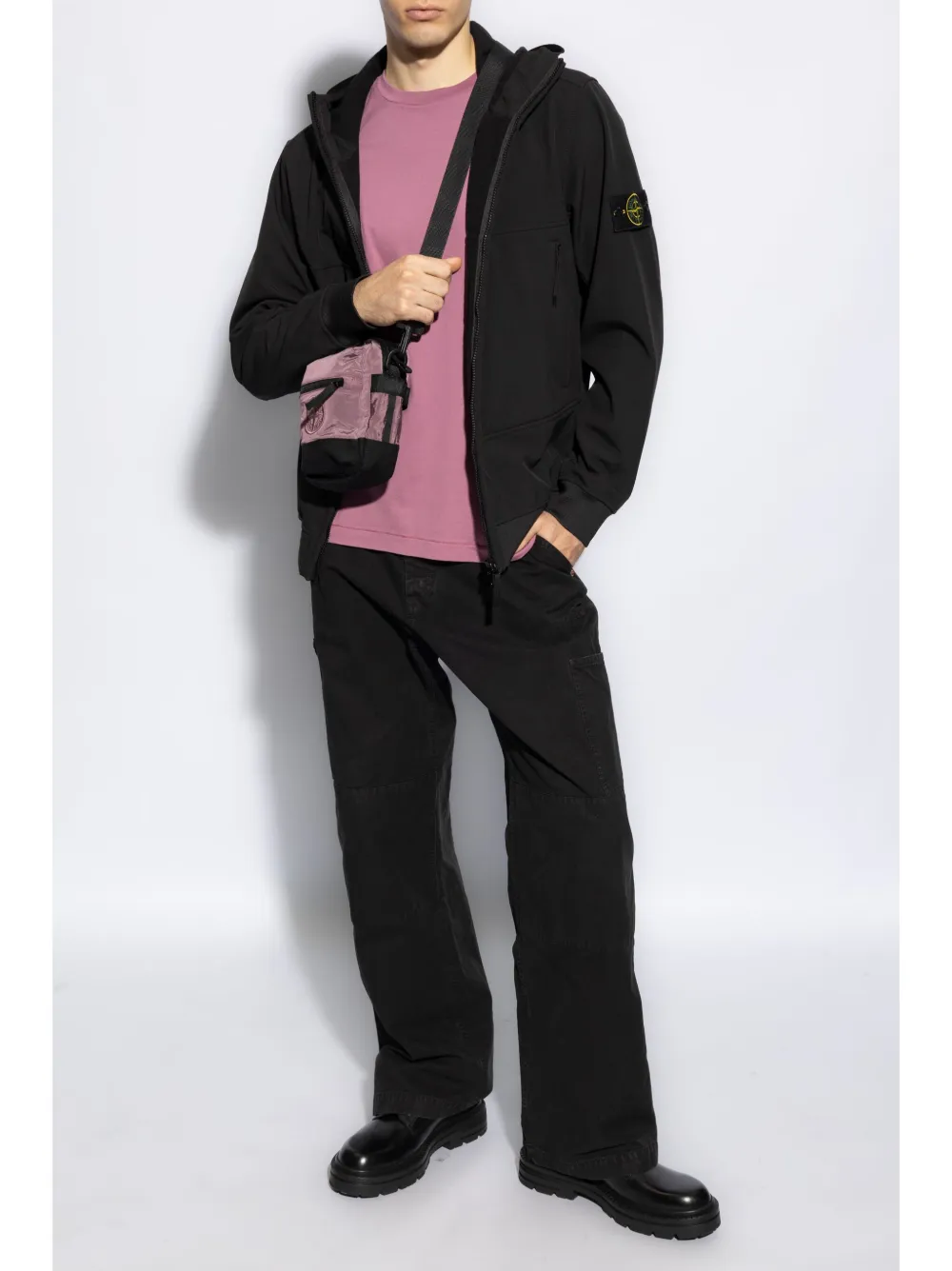 Stone Island Compass-badge cotton sweatshirt - Roze