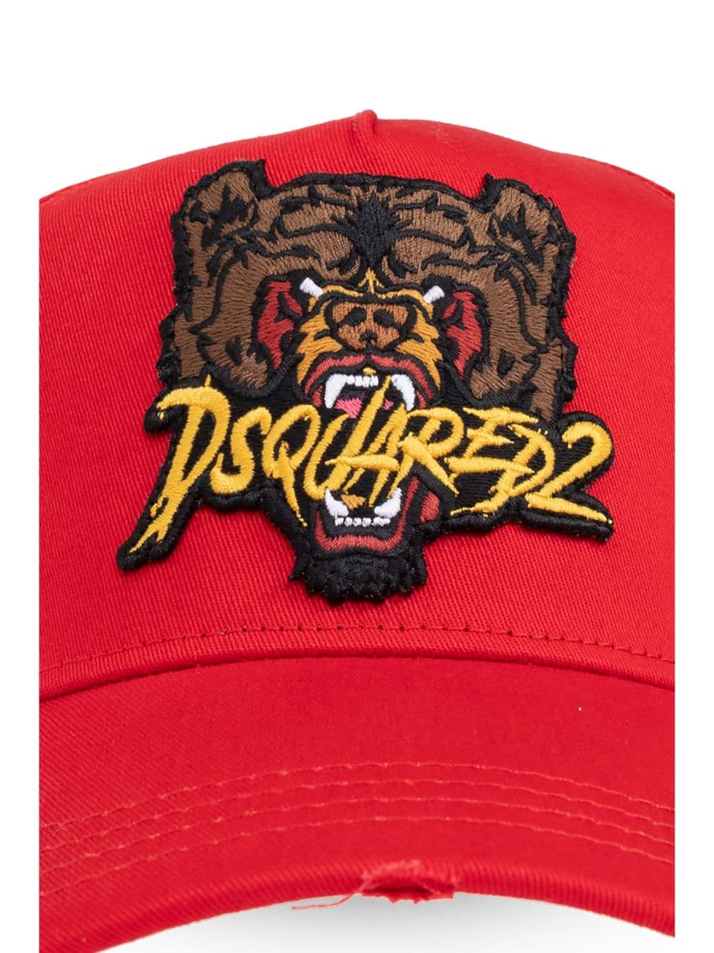 Shop Dsquared2 Tiger-appliqué Baseball Cap In 红色