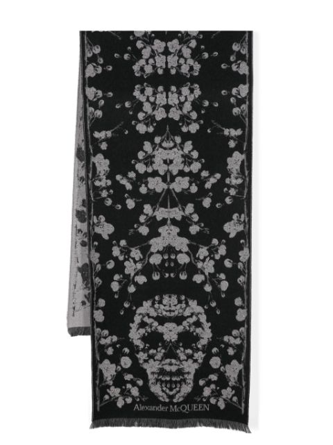 Alexander McQueen floral-intarsia scarf Women