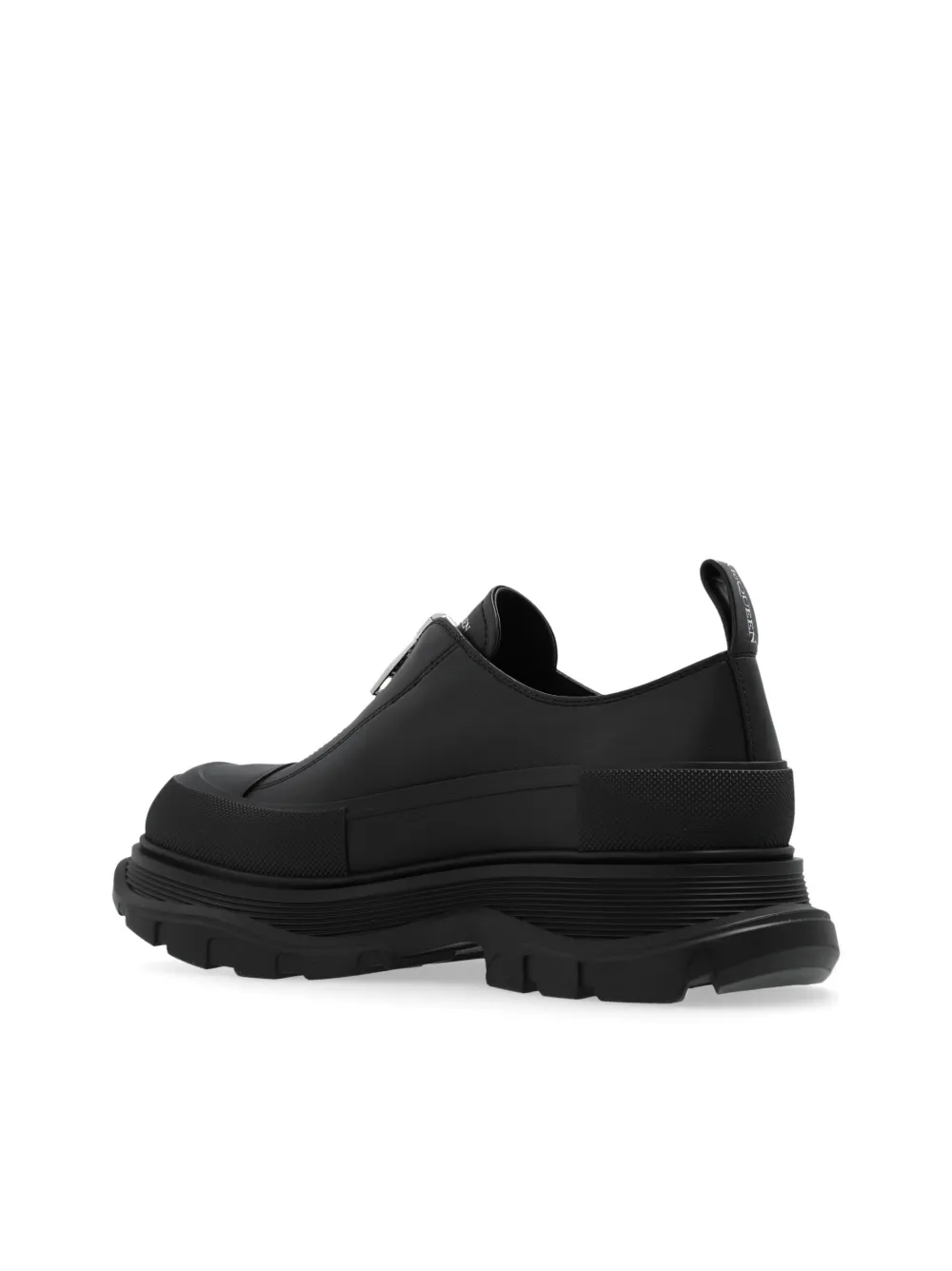 Alexander Mcqueen Logo-print Leather Sneakers In Black