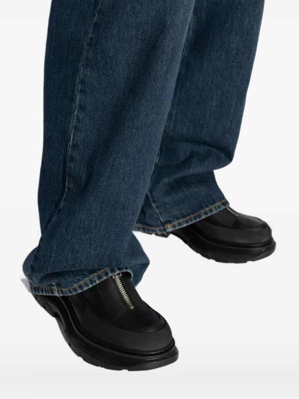 Alexander McQueen Baskets En Cuir à Logo Imprimé Noir FARFETCH TN