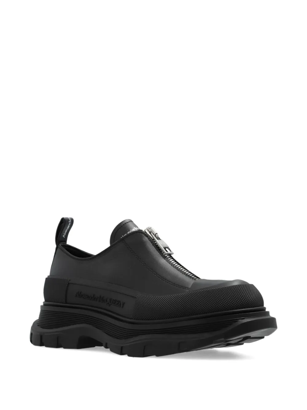Alexander McQueen logo-print leather sneakers Black