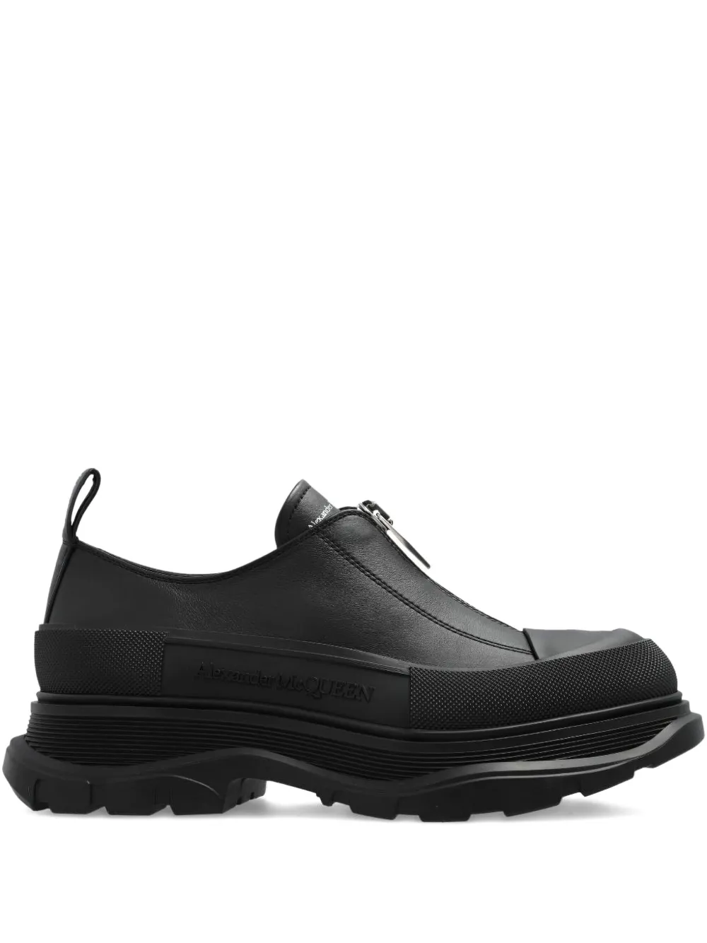 Alexander McQueen logo-print leather sneakers Black