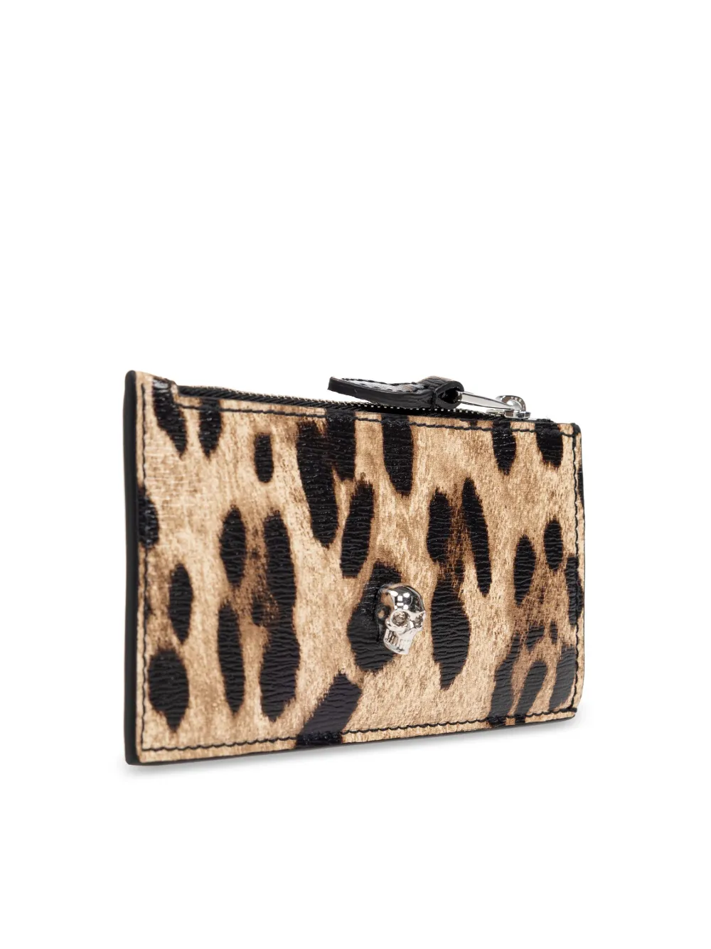 Alexander Mcqueen Leopard Print Wallet In Brown