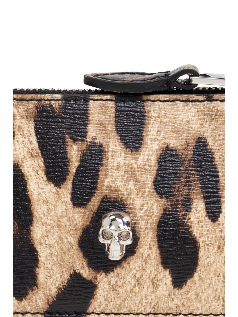 Alexander Mcqueen Leopard Print Wallet In Brown
