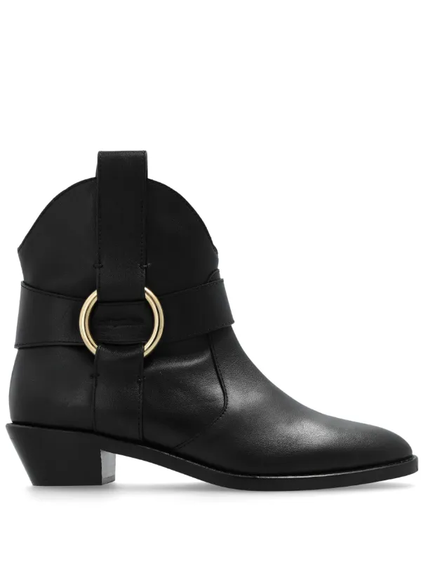 See By Chloé レザーアンクルブーツ | ブラック | FARFETCH JP