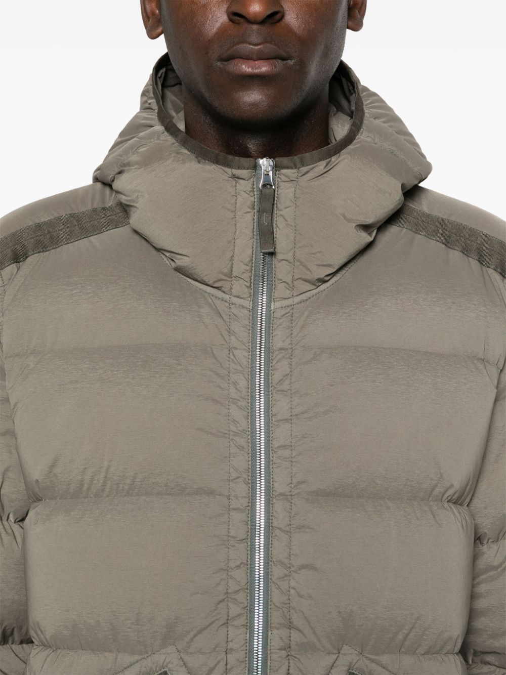 Shop Stone Island Compass-badge Padded Jackets In Brown