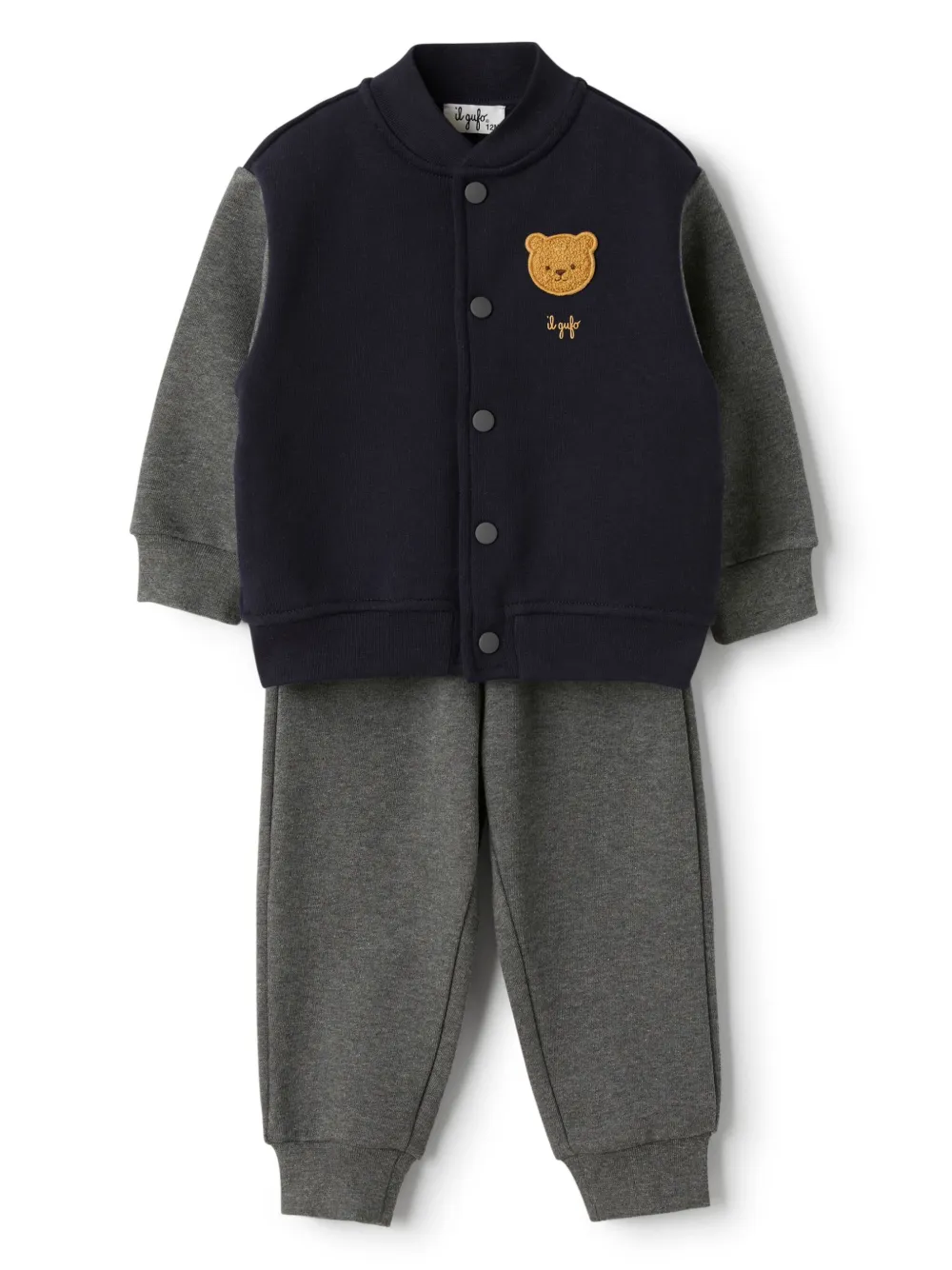 Il Gufo Trainingspak met teddybeerprint Zwart