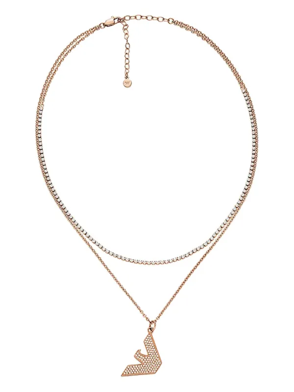Emporio Armani ロゴチャーム ネックレス | ピンク | FARFETCH JP