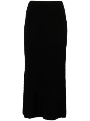 ワンピース ALESSANDRA RICH Women Mid Skirts FABX4029 F4504 0900 Black Alessandra Rich Crystal Embellished Net Midi Skirt in Black