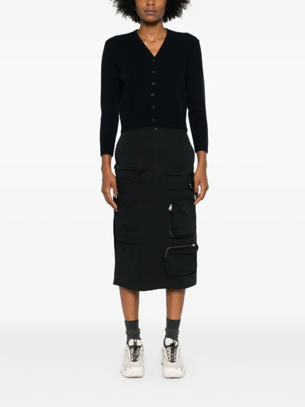 MM6 Maison Margiela Single stitch-logo Cargo Skirt | Black