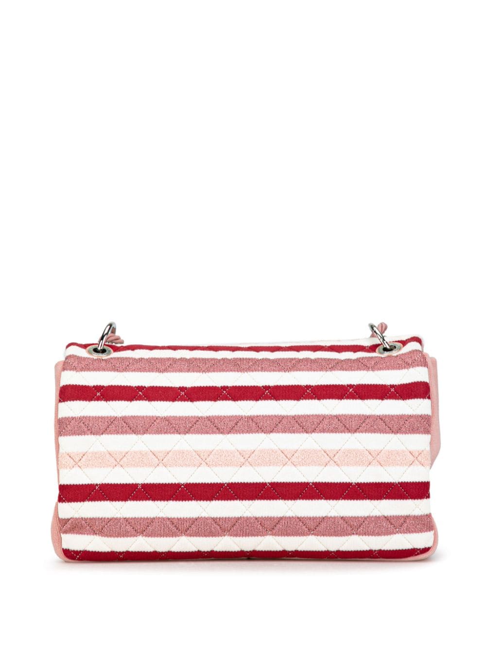 CHANEL Pre-Owned 2019 Maxi Stripe Flap boekentas van vilt en touw - Rood