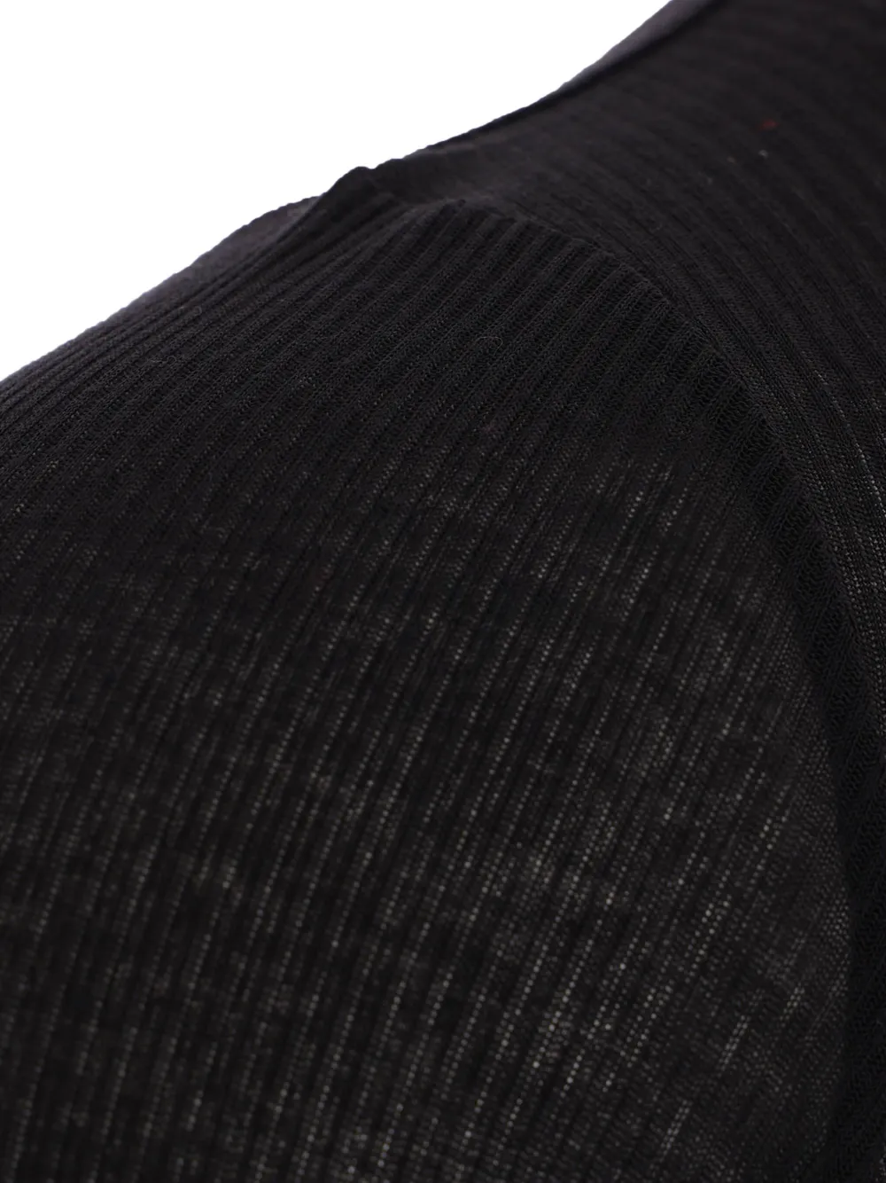 Rick Owens Geribbeld T-shirt Zwart