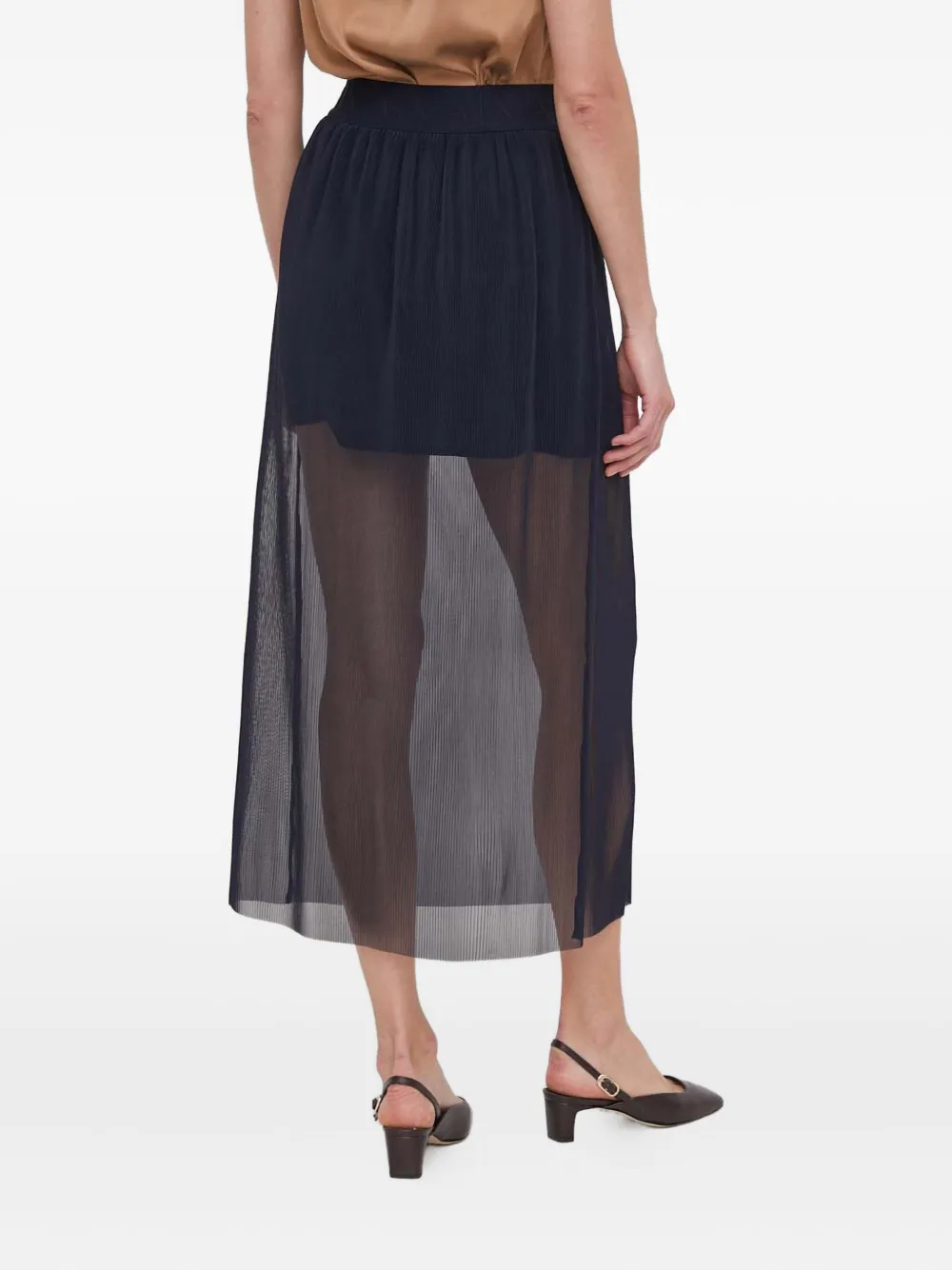 Armani Exchange Gelaagde straight midi-rok Blauw