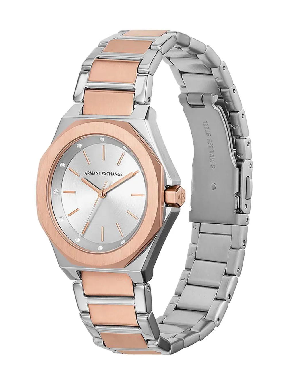 Armani Exchange Three-hand Watch With Steel Strap