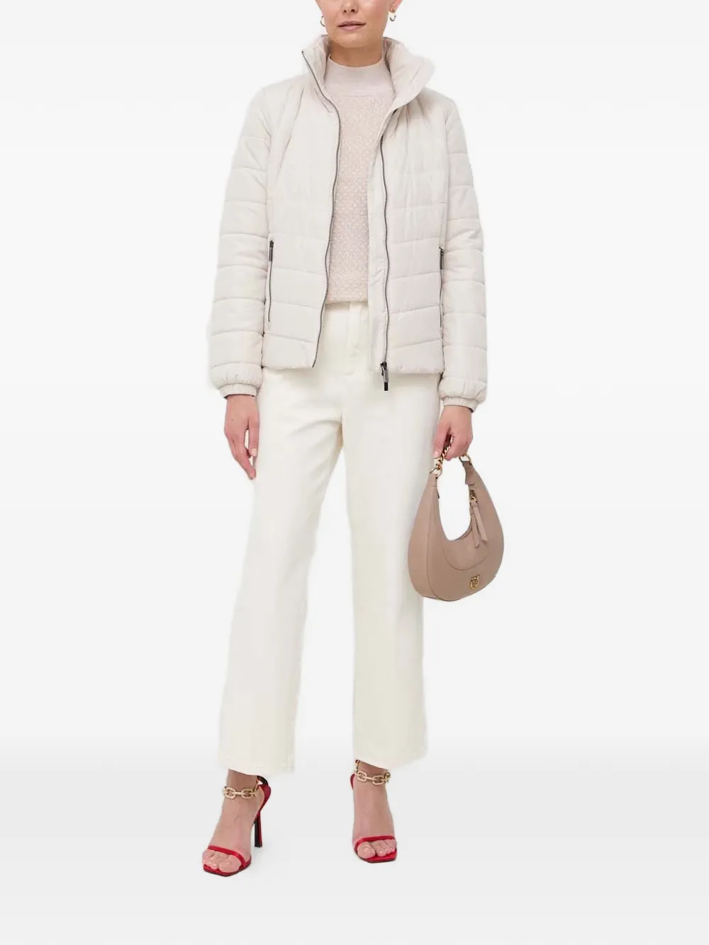  Armani Exchange Zip-up Puffer Jacket - Neutrals 