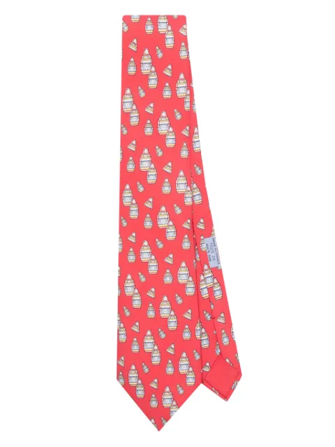 Hermès Pre-Owned corbata de seda con estampado matryoshka 2000