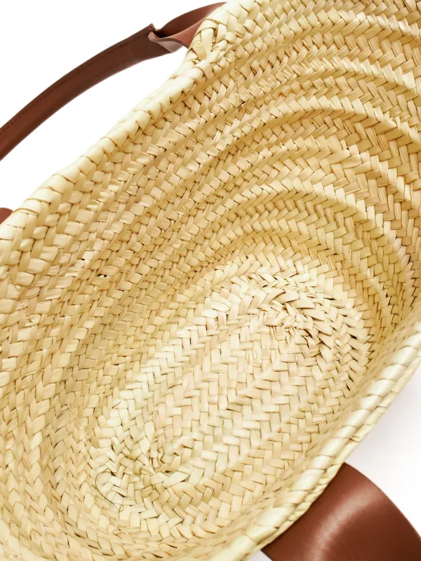 【DEMELLIER】The Santorini straw basket bag The Santorini | Natural Basket Tan Smooth | DeMellier