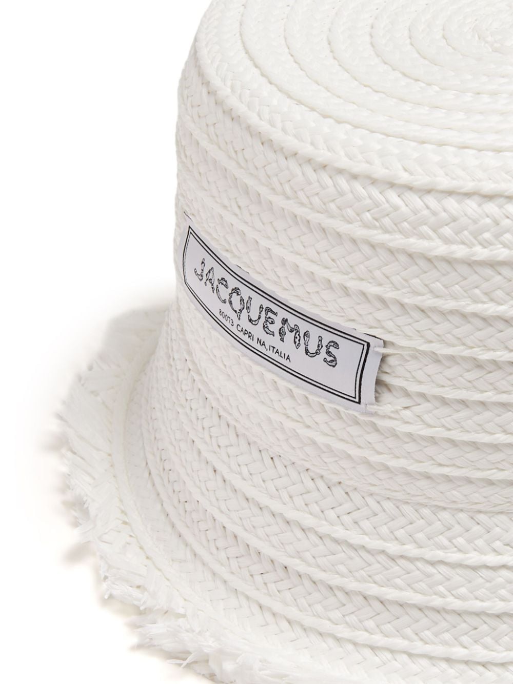 Jacquemus raffia bucket hat - Wit