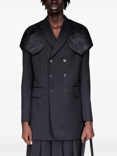 Simone Rocha brocade-cape double-breasted jacket