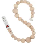 Bless beaded multiplug power cord - White