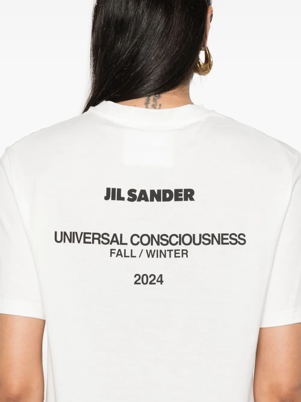 Jil Sander T-shirt met logoprint Beige