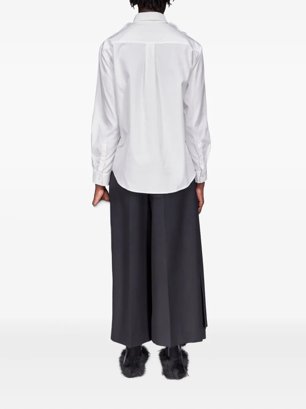 Simone Rocha Katoenen overhemd met omgekeerde naad Wit
