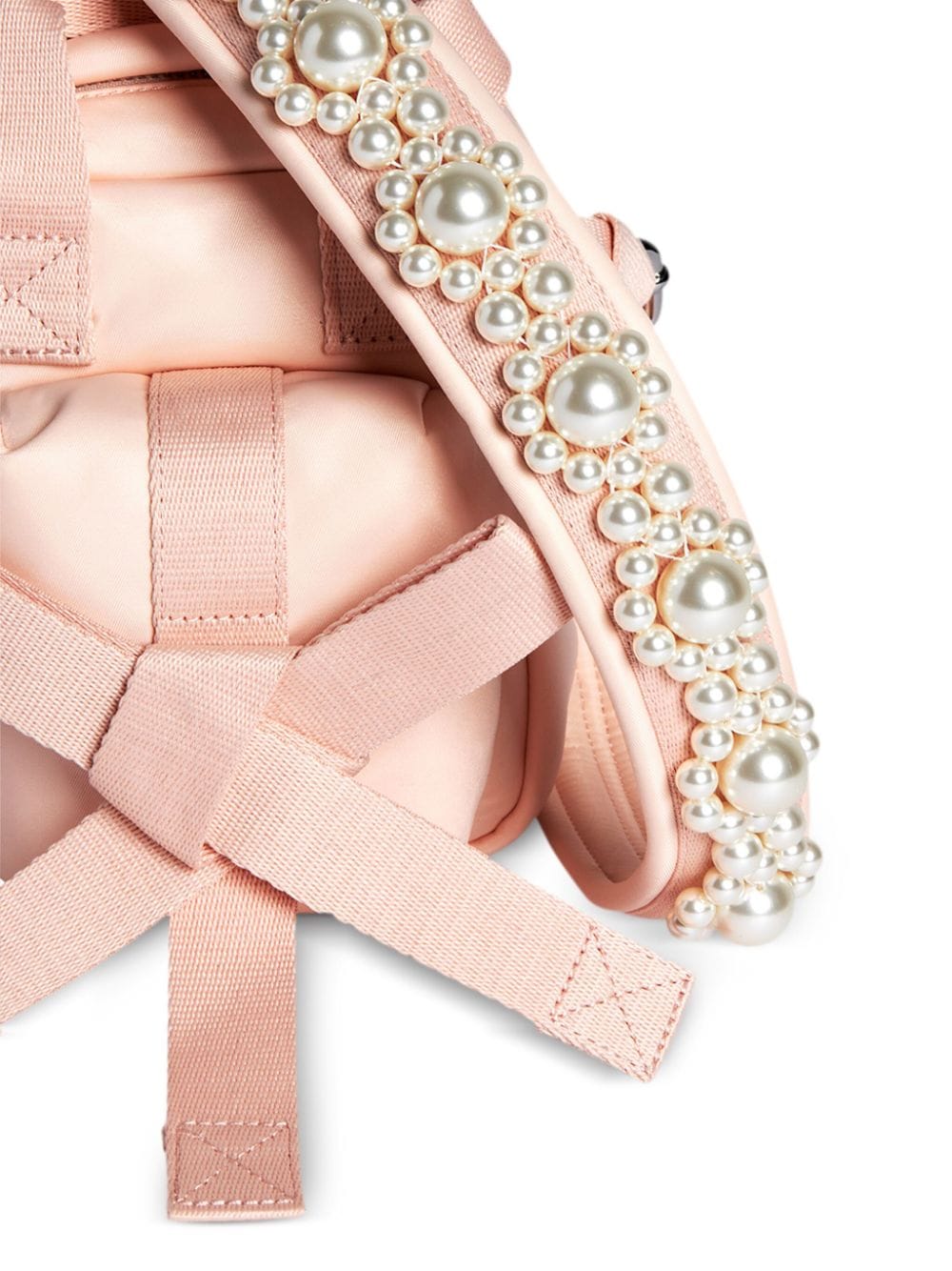 Shop Simone Rocha Mini Beaded Classic Bow Crossbody Bag In Pink