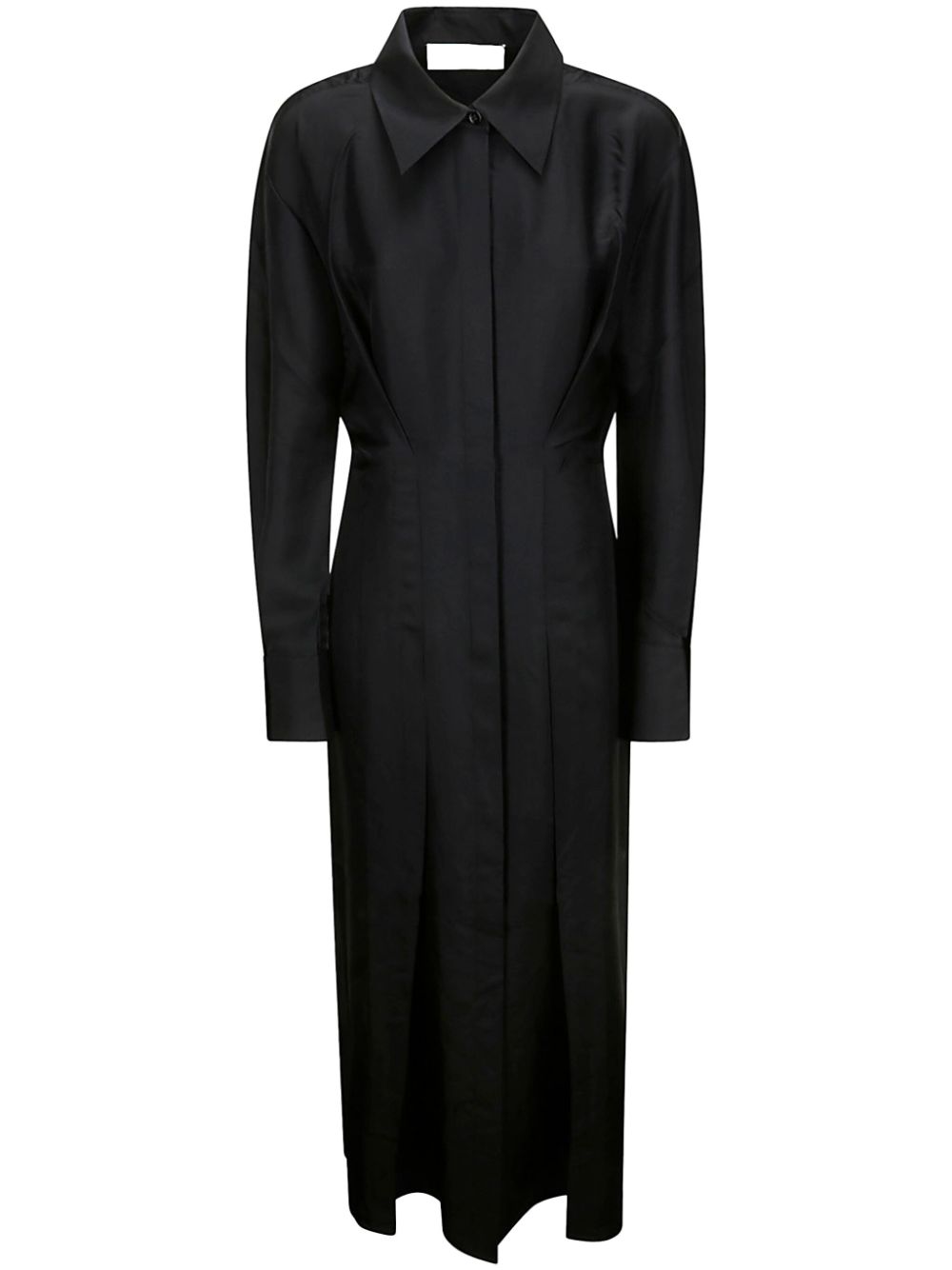 Róhe long-sleeve silk shirt dress - Black