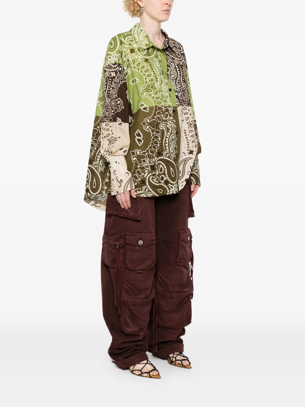 The Attico Overhemd met paisley-print Bruin