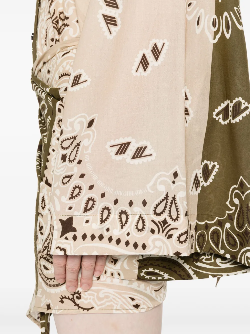 The Attico Katoenen mini-jurk met paisley-print Bruin