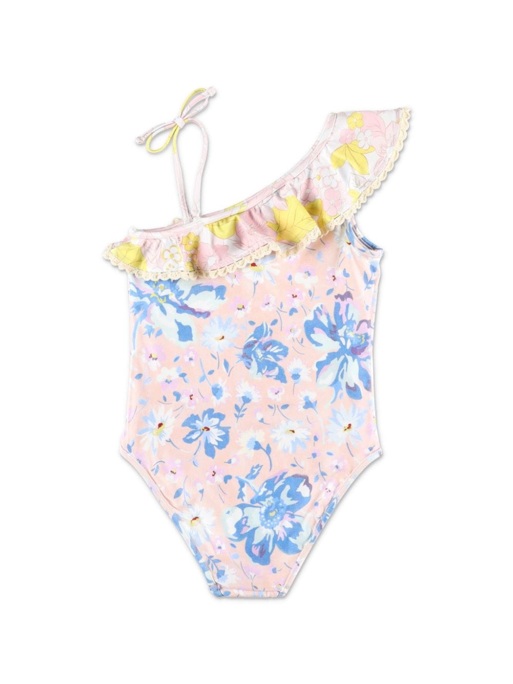 ZIMMERMANN Kids Badpak met ruches en bloemenprint - Blauw