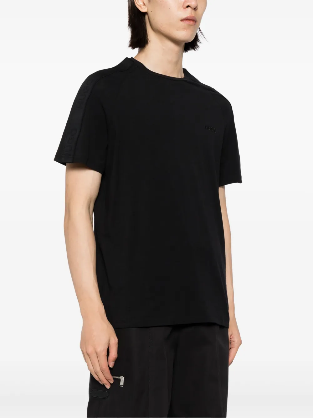 image 3 of hugo logo刺绣平纹针织t恤