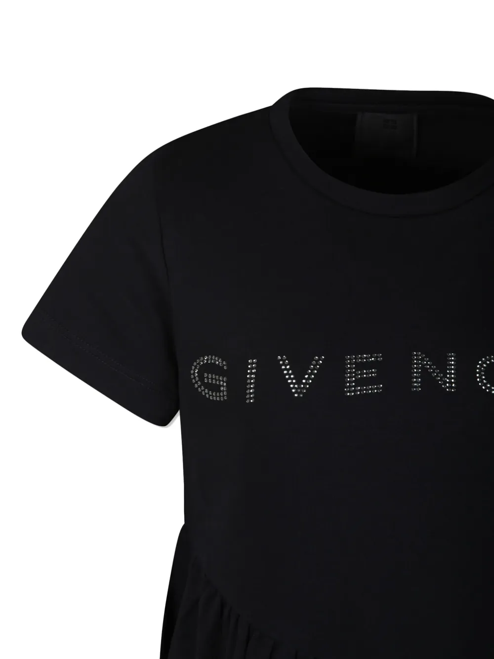 Givenchy Kids Katoenen jurk met logo van studs Zwart