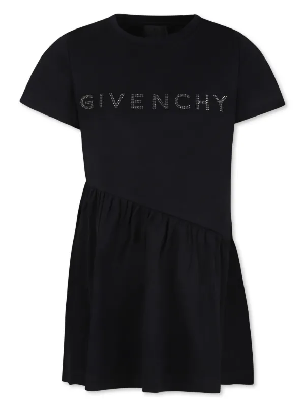 Givenchy Kids logo studded Cotton Dress Black FARFETCH HK